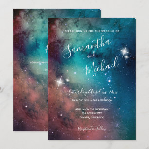 Romantic Star Lit Sky Wedding Invitation