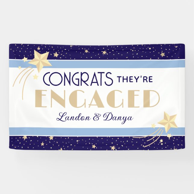 Romantic, Starry Custom Engagement Banner (Horizontal)