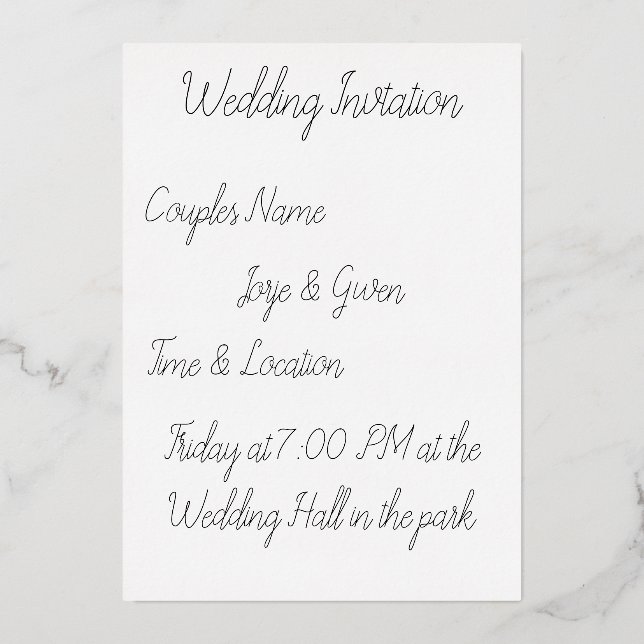 Romantic Starry Night Couples Wedding Invitation C (Front)