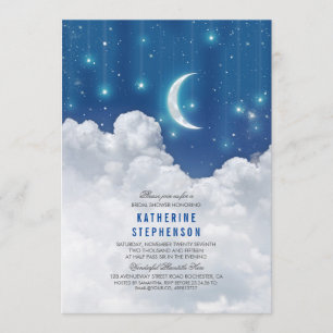 Romantic Stars and Moon Bridal Shower Invitation