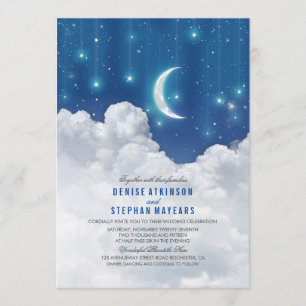 Romantic Stars and Moon Wedding invitation