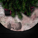 Romantic Steampunk | Antique Vintage Ephemera Brushed Polyester Tree Skirt<br><div class="desc">90s Grunge, All Grown Up! Feminine, sophisticated Victorian era shabby chic steampunk seamless pattern featuring dystopian cogwheel gears, bicycle, skull, owl, telescope, and more on a soft romantic millennial pink rose grunge background. This vintage 1990s inspired abstract design features a gorgeous palette that adds perfect pop of colour. For customizations...</div>