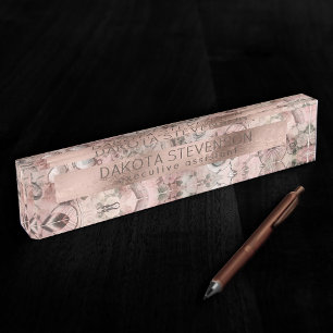Romantic Steampunk Antique Vintage Ephemera Nameplate
