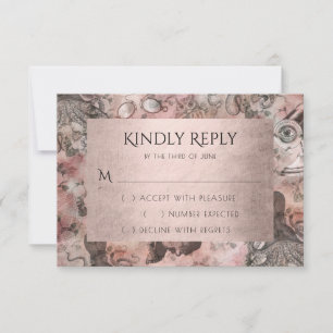 Romantic Steampunk   Antique Vintage Ephemera RSVP Card