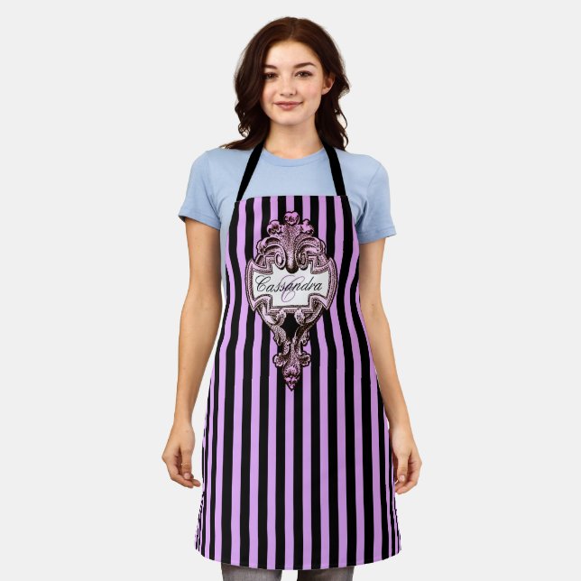 Romantic Steampunk Goth Personalized Apron (Worn)