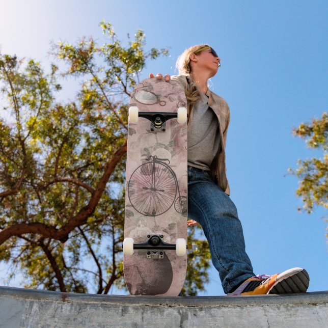 Romantic Steampunk | Shabby Chic Vintage Ephemera Skateboard (Outdoor 1)
