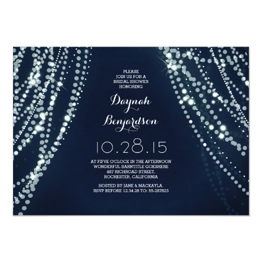 Romantic String Lights Bridal Shower Invitation