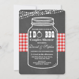 Romantic String Lights I DO BBQ Mason Jar Invite