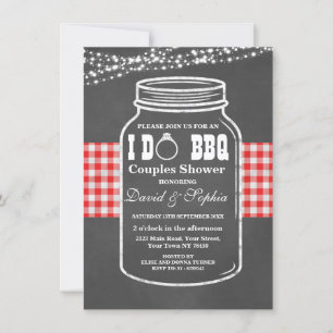 Romantic String Lights I DO BBQ Mason Jar Invite