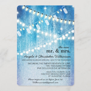 Romantic String Lights Post Wedding Invitation