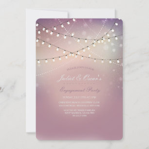 Romantic Strung Lights Engagement Party Invitation