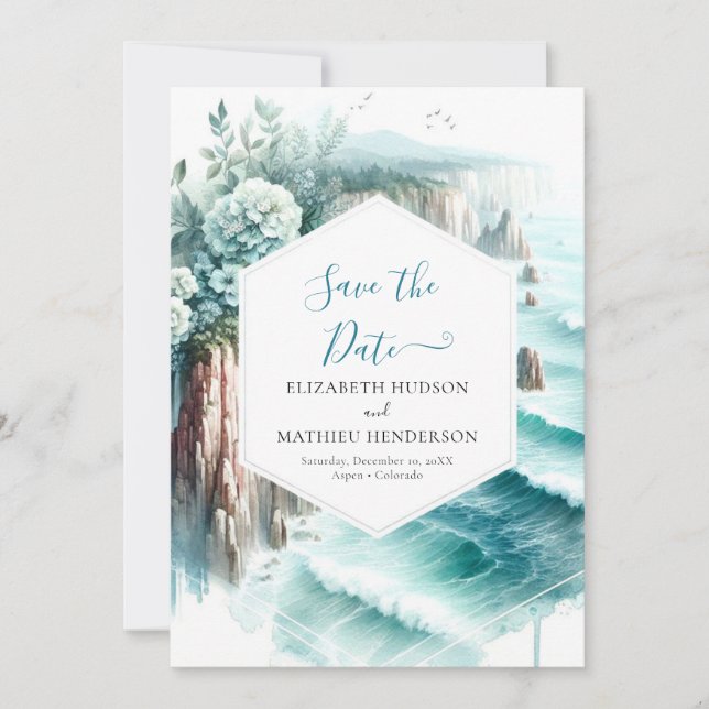 Romantic Stylish Nautical Wedding Save The Date (Front)