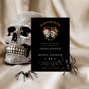 Romantic Sugar Skull Till Death Wedding Invitation