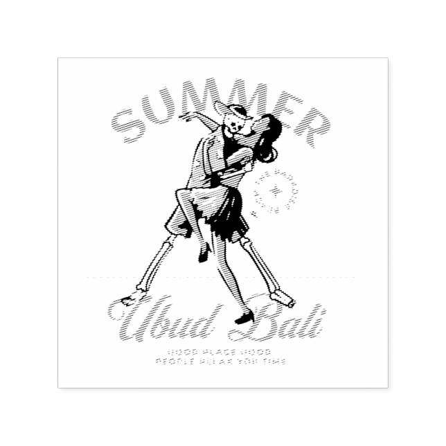 Romantic Summer in Bali Custom Rubber Stamp - Vint (Design)