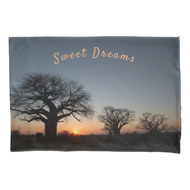 Romantic sunset at the sacred Baobabs photo Pillow Pillowcase (Front)