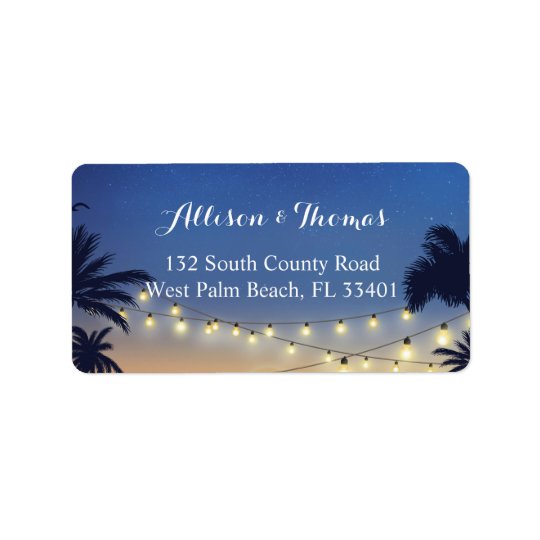 Romantic Sunset Beach Palm Tree String Lights