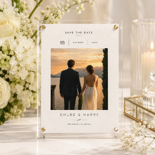 Romantic Sunset Wedding Save The Date Photo Card.