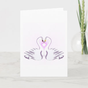 Romantic Swan Heart Love Elegant Greeting Card