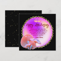 Romantic Swan Pastel Happy Anniversary Gold Accent