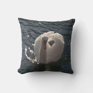 romantic swan throw pillow