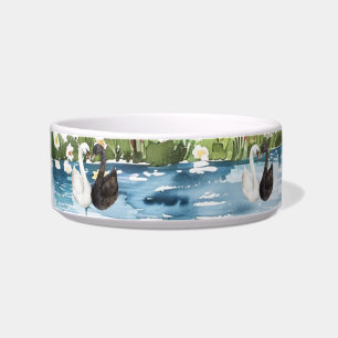 Romantic Swans Blue Lake Bowl