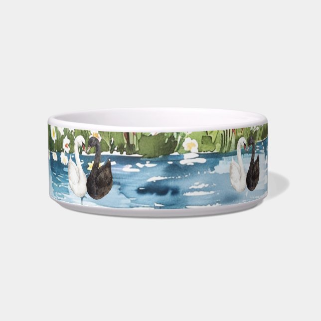 Romantic Swans Blue Lake   Bowl (Front)
