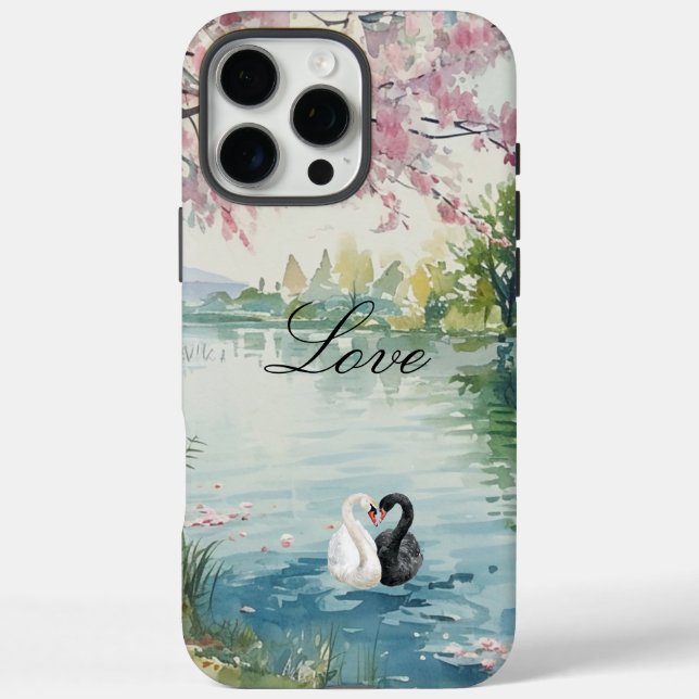 Romantic Swans Lake Love Case-Mate iPhone Case (Back)