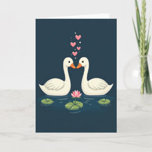 Romantic Swans Love Card