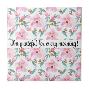 Romantic sweet cherry Blossom art Tile