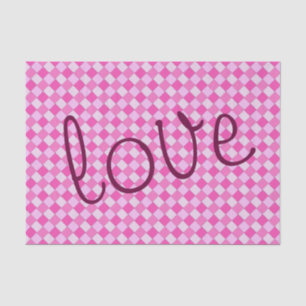 Romantic Sweet Graphical Woven Pink Custom Text Tissue Paper
