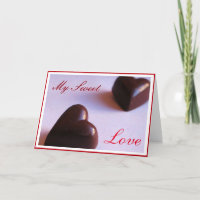 Romantic Sweet Love Chocolate Hearts any Text