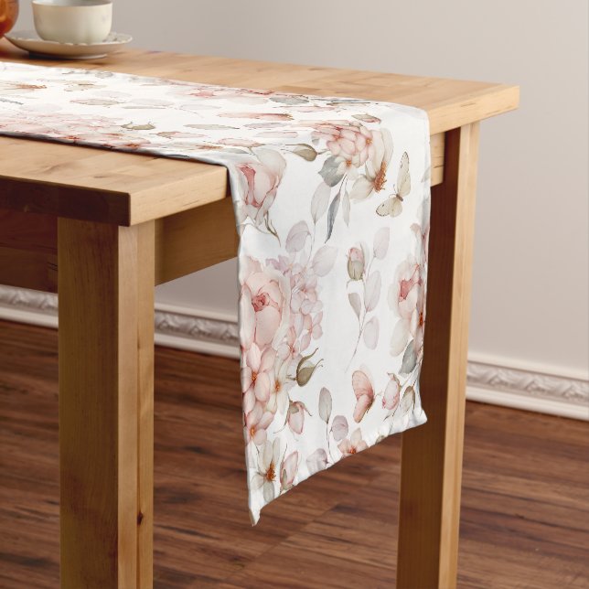 Romantic Table Runner with Floral Pattern (In Situ)