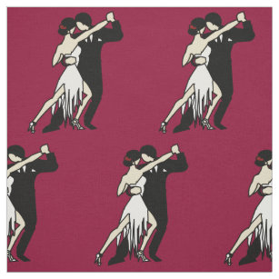 Romantic Tango Dancers Fabric