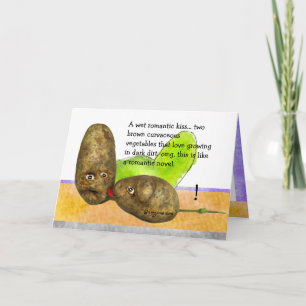 Romantic Tater Thoughts Funny Kissing Card