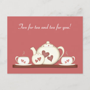 Romantic teaset postcard