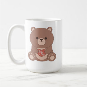 Romantic Teddy Bear & Hearts Mug