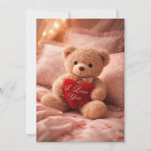 Romantic Teddy Bear Valentine Illustration