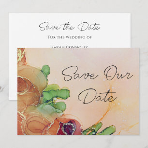 Romantic Terracotta Floral Wedding Save The Date