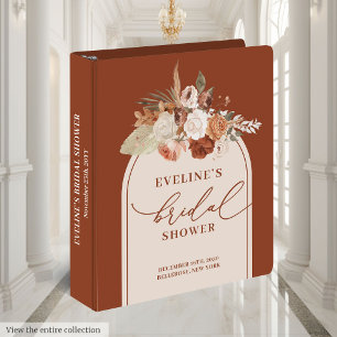 Romantic terracotta pampas bridal shower album binder