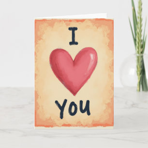 Romantic Textured Heart I Love You Card