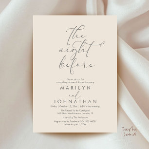 Romantic The Night Before Wedding Rehearsal Dinner Invitation