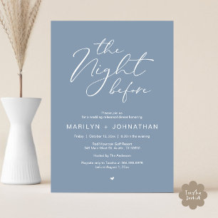 Romantic The Night Before Wedding Rehearsal Dinner Invitation