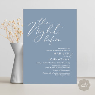 Romantic The Night Before Wedding Rehearsal Dinner Invitation