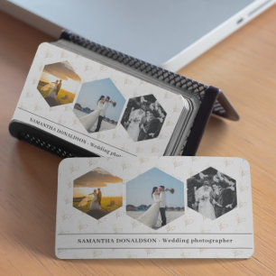 Romantic Three Photos Wedding Photography Business Card