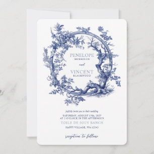 Romantic Toile de Jouy and with Love Birds Invitation