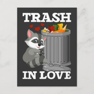 Romantic Trash Animal Lover Funny Raccoon Postcard