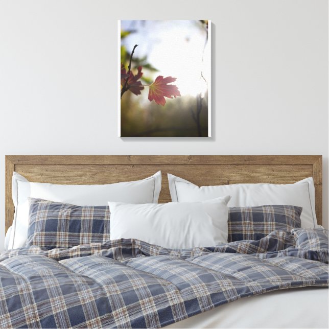 Romantic Trees & Flowers – Botanical Fantasy Boho Canvas Print (Insitu(Bedroom))
