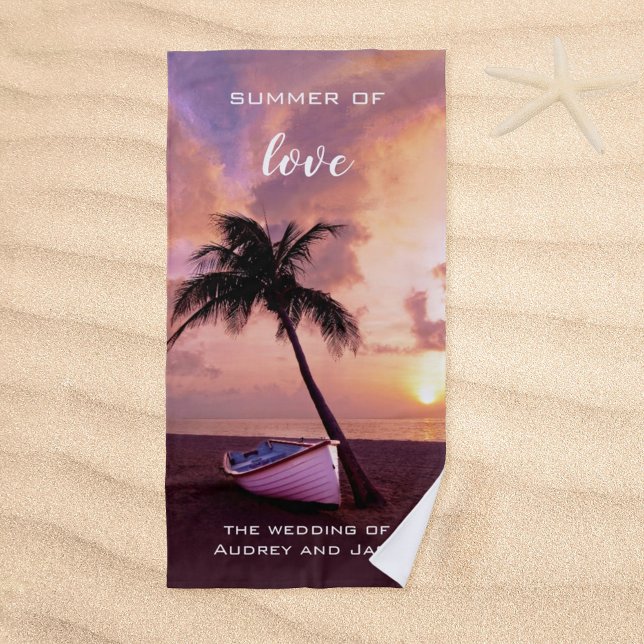 Romantic Tropical Beach Sunset Towel (Creator Uploaded)
