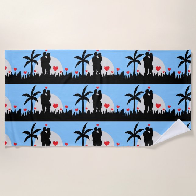 ROMANTIC TROPICAL  Beach Towel (Front)