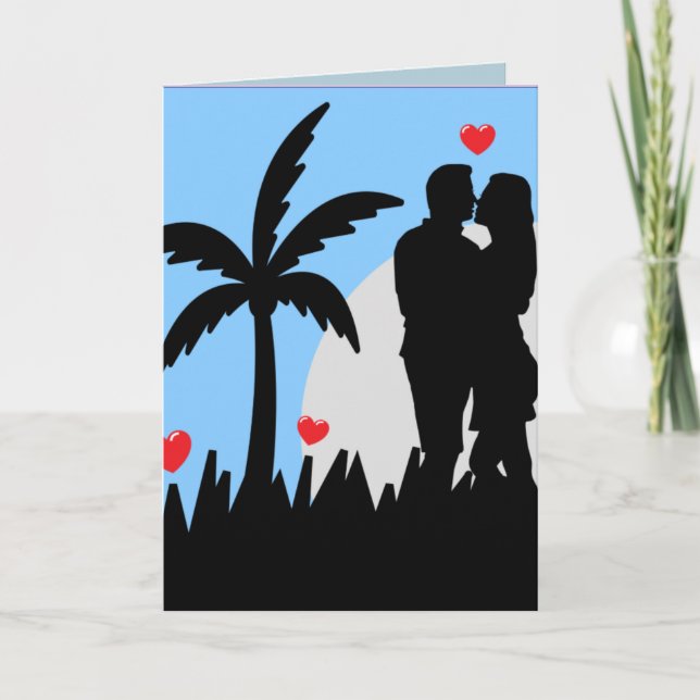 ROMANTIC TROPICAL BIRTHDAY GREETING CARD  (Front)